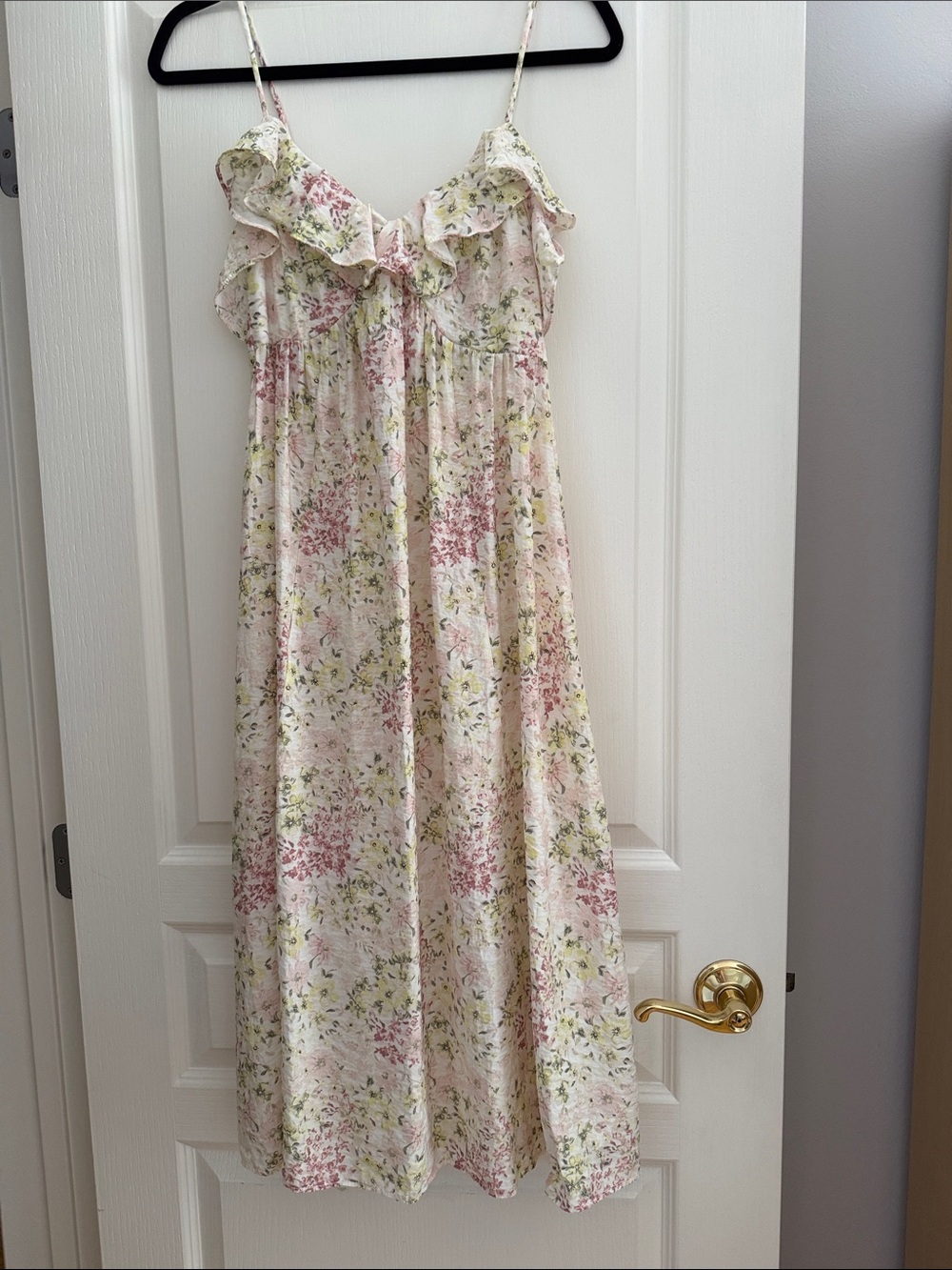 H&M Floral Ruffle Dress — Pink & Green